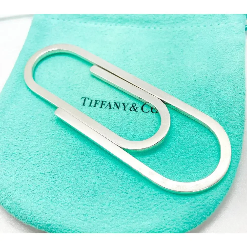 Tiffany & Co. Large Sterling Silver Paperclip Money Clip Holder 3.25